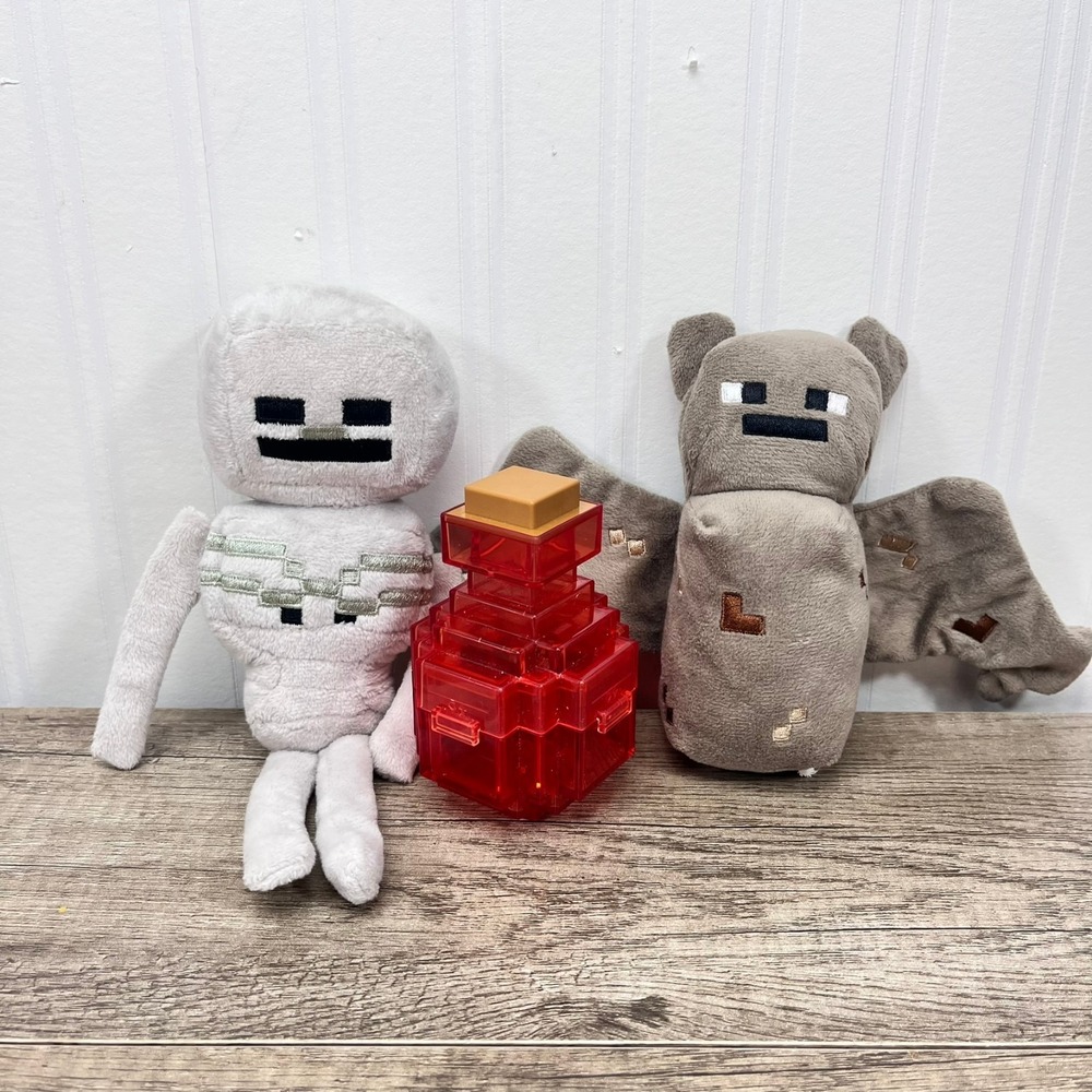 Minecraft Skeleton 9 inch Plush & Bat Plush Mojang Minecraft Health Potion